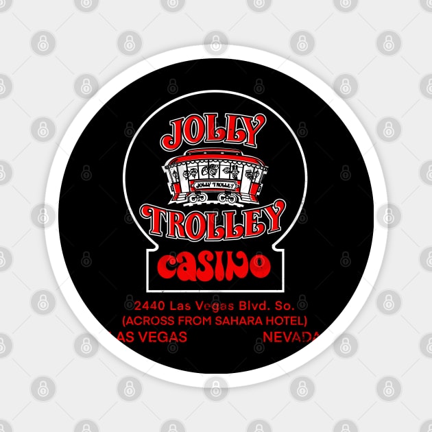 Vintage Jolly Trolley Casino Las Vegas Magnet by StudioPM71